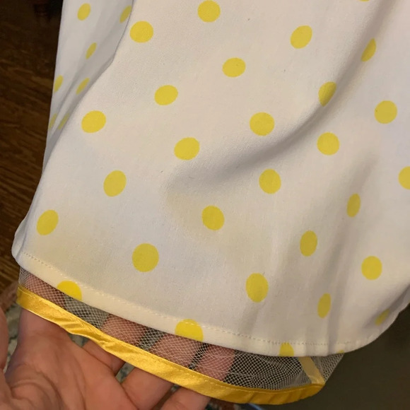 Vintage 90s B. Darlin Yellow Polka Dot Sundress 5/6 - Picture 3 of 7